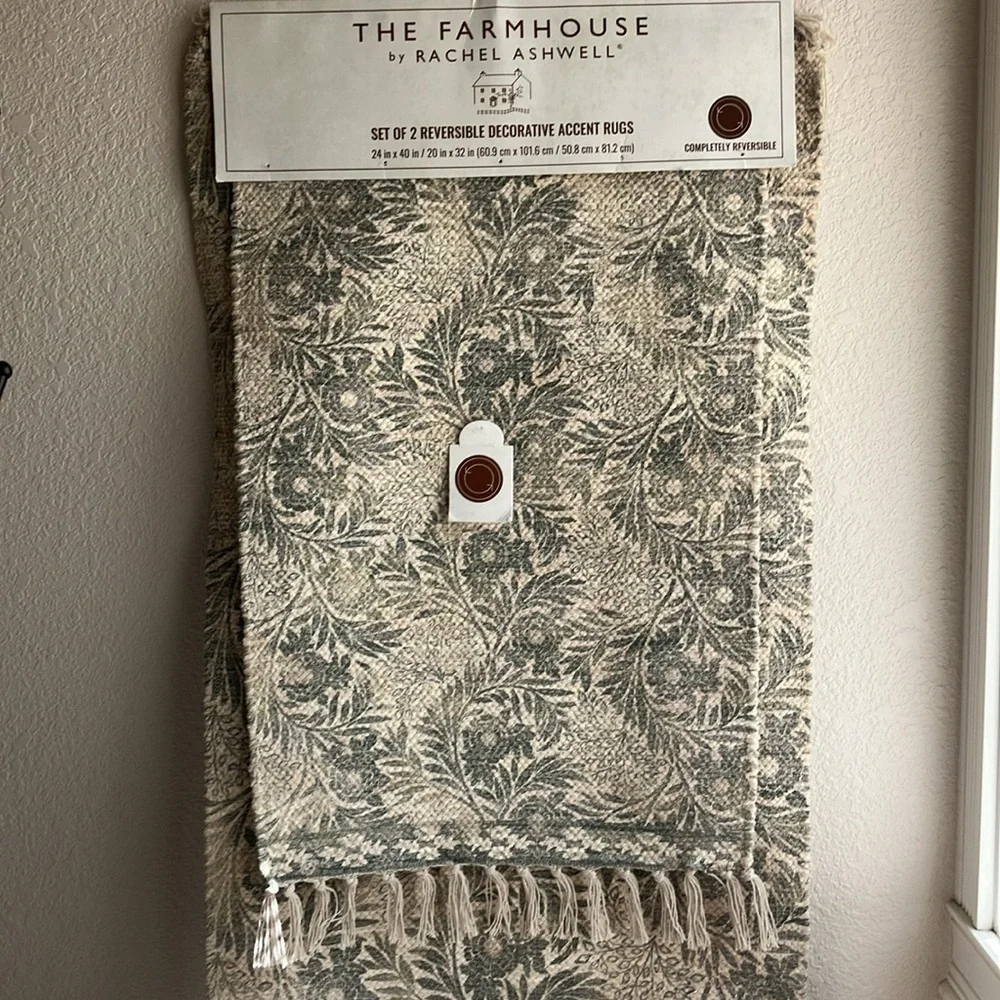 The Farmhouse by Rachel Ashwell Set of 2 Reversible Decorative Accent Rugs (NWT) - Picture 8 of 12